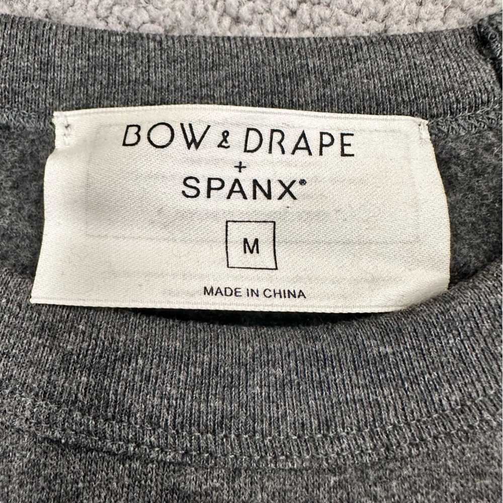 Spanx x Bow & Drape Sweatshirt Fry Day Sequin Size Medium Crewneck Gray - Picture 3 of 5
